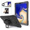 Gerutek Cover per Samsung Galaxy Tab S4 10.5 Pollici (2018), Custodia Antiurto con Supporto Cavalletto 360°/Cinghia a Mano/Spalla/Portapenne per Galaxy Tab S4, Nero