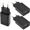 Dongcill 3 Pezzo Alimentatore USB 5V 2A 10W Spina Euro Caricabatterie Adattatore