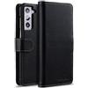 StilGut Cover compatibile con Samsung Galaxy S21 Plus 5G custodia a portafoglio in pelle, chiusura magnetica & scocca trasparente - nero nappa