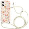 Coalbooliy Custodia con Cordino per iPhone 17 Pro Max 6,9 Cover del Modello Fiore Bianco con Laccio Collana Morbido TPU Bumper Silicone Antiurto Protettivo Case Regolabile Cellulare Girocollo, 06