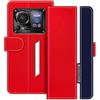 UOGNADGD Custodia in pelle Compatibile con Hotwav Hyper 7 Pro 5G Flip wallet cover con chiusura magnetica, supporto integrato e portacarte protezione antiurto (Rosso)