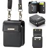 AJDJTEN AJJDJTEN Custodia Portafoglio per Samsung Z Flip 7 6 5 4 3 e Motorola Razr 2019-2025, Cover Pelle Borsello con Cinturino Regolabile, 5 Slot Carte, RFID, Elegante Protettiva Flip case per Donna nero