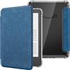MoKo Custodia per 6 E-reader(11a Gen 2024/2022), Cover Posteriore in TPU Ultra Trasparente Morbida e Flessibile con Auto Sonno/Sveglia per e-reader 11a Gen 2024, Non per BOOX e Kobo,Twill Vintage Blu