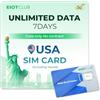 EIOTCLUB Scheda SIM USA, 7 giorni illimitati 5G/4G LTE, senza contratto, ricaricabile, per Hawaii e Alaska, compatibile con dispositivi iOS e Android