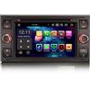 erisin 8 Core Android 14 4+64GB Autoradio Navigatore GPS per Ford C/S-Max Galaxy Kuga Focus Transit Carplay Android Auto GPS Sat Nav DSP BT 5.0 WiFi Dab+ CD/DVD Nero