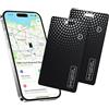 TIMU Air Tag Card Compatibile Apple Dov'è (iOS Only), IP68 Impermeabile Wallet Tracker, 1.7 mm Slim Smart Card, Bluetooth Localizzatore per Valigie, Portafoglio, Borse, 2 Pack Nero