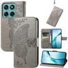 JIUNINE Custodia in Pelle a Libro per Motorola Moto G37, Grigio