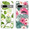 SEHEYA 2 Pezzi Custodia per Google Pixel 7a Cover Aesthetic Disegni Fantasia Silicone Bumper Case Ultra Sottile TPU Morbido Antiurto Protettiva Custodie, Floreale Tropicale