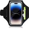 Lethra Fascia da braccio per telefono da corsa, regolabile, con tasca con cerniera per AirPods, per iPhone 17/16/15/14/13/12/11Pro Max e GalaxyS25 S24 S23, supporto per telefono per correre fino a