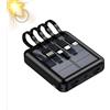 DISCORAMA POWER BANK CARICABATTERIA PORTATILE 10000MAH CON PANNELLO SOLARE E CAVI INTEGRATI, CARICA BATTERIA 4 IN 1 RICARICA SOLARE USB-C USB-A e MICROUSB - DISCORAMA® (Power Bank)