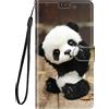 Lnxlanxx Cover Compatibile per Motorola Edge 60 Fusion/Edge 60 5G Silicone PU Pelle Portafoglio Libro Motivo Case Antiurto Bumper Magnetica Flip Protettiva Resistente Custodia (panda)