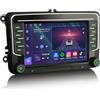 GONFEN 7 Qualcomm 8GB128GB Android 14 Autoradio GPS Navigatore per VW Polo 6R Golf 5/6 Touran Tiguan Škoda Octavia, SEAT Leon MK2 CarPlay Wifi Bluetooth 5.1 DSP Canbus SWC Schermo Tattile