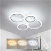 DELIPOP Plafoniera LED Soffitto Dimmerabile 3000K-6000K, 32W 3600LM Lampadario Soggiorno, Lampada da Soffitto Con Telecomando per Camera da Letto, Cucina, Sala da Pranzo, Bianco