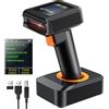 Tera 1D 2D QR Barcode Scanner con Stazione di Ricarica e Display Bluetooth e wireless 2.4Ghz Prefisso e suffisso dell'ora schermo, HW0006