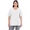 Ulla Popken Maglietta da Donna, Linea A, Scollo a V, a Maniche Corte, Colore Bianco, Taglia 46/48