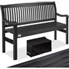 KESSER® Panca da giardino in legno resistente alle intemperie, 150 cm, 3-4 posti, per esterni, balcone in legno massiccio, portata 320 kg, per giardino, terrazza e balcone, con copertura, antracite