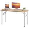 sogesfurniture Scrivania pieghevole, 120 x 60 cm, scrivania per computer, mobili da ufficio, tavolo per PC, tavolo da conferenza, tavolo pieghevole per casa, ufficio, picnic, giardino, rovere chiaro e