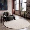 Paco Home Tappeto Soggiorno Camera-Da-Letto Pelo-Alto Design-Scandinavo Tinta-Unita Stile Boho Astratto 3D Soffice Lavabile Crema, Dimensione:Ø 120 cm tondo