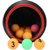 RiToEasysports Palline con Numeri della Lotteria, Set di Palline da Pong in ABS con Secchio Pieghevole, 24 X 18,5 X 18,5 Cm, per Giochi di Decompressione in Ufficio, Oggetti di Scena e attività