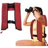 Generic River Vest Auto Gonfiabile con Fischietto Sicurezza e Strisce Riflettenti per Pesca Mosca Trota Fiume Uso(Red)