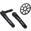 LHHL Strada for Bici Guarnitura for Bicicletta 160mm Lega di Alluminio Braccio A Manovella 40/42/44/46/48/50T Singolo Pignone(Black,46T)
