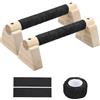 PATIKIL Barre per flessioni, parallele in legno, 2 pezzi, 20 cm, manico in legno per flessioni, con base antiscivolo e impugnatura per allenamento della forza, attrezzature calisthenics