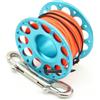 Sandyseptember Mulinello compatto da pesca subacquea con corpo in lega T6061 e doppio gancio da 90 mm per un fissaggio sicuro durante le immersioni tecniche, blu 6 cm (15 m nero)