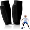 Ycaaeo 1 Paio Parastinchi Bambino Calcio, Parastinchi da Calcio, Manica Protettiva per Polpacci Antiscivolo, Traspirante e Ammortizzante, Unisex (Nero-XS)