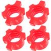 RUNROTOO 4 Dadi a Vite per Bilanciere e Manubrio in PE Rosso, Accessori per Palestra Domestica, Installazione Facile e Blocco Sicuro e Stabile