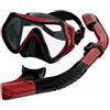 APLVFFZH Maschera Subacquea Bambini Occhialini Immersione Visore Snorkeling Silicone Lente Panoramica Funzione Regolabile Adatta per Escursioni Marine Piscina Viaggio, Ciano, Maschera+Snorkel