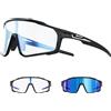 SCVCN Occhiali da Ciclismo Fotocromatici Uomo Donna UV400, Occhiali Sportivi con Lente PC e Naselli Regolabili per Bici, MTB e Corsa S1413