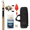 Gucagle Kit combinato canna da pesca sul ghiaccio Ultraleggero portatile Set completo di attrezzatura da pesca sul ghiaccio con mulinello, maschere, galleggiante e piombini per gli