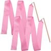 DOITOOL 2 Nastri per Ginnastica Ritmica con Manico in Legno e Nastro in Tessuto Rosa, Facili da Usare per Ginnastica e Twirling, per Spettacoli e Coreografie