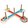 Generic Set di Giochi di Lancio Dell'anello Giocattolo Didattico Divertente Portatile per Bambini Indoor Outdoor Cortile Spiaggia Campeggio 2 Basi 5 Bastoncini 8 Anelli