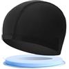 LOPJGGYF Cuffia da bagno misura libera comoda nuoto for uomo donna protezione for le orecchie in nylon elastico cappello for capelli lunghi per nuotare(Pink)