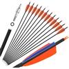 PYMUST Frecce Carbonio Misto da 30 Pollici Spine 500 OD 7,8 mm, Punte 100 grani Penne Sinistra Tacchino, per Arco ricurvo tiro Outdoor Caccia e Allenamento Bersaglio