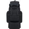 Vaupan Zaino tattico militare da 80 l, impermeabile, con sistema MOLLE, grande capacità, per sopravvivenza, trekking, viaggi (nero)