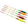Carylozet Confezione da 5 galleggianti da pesca leggeri in legno di balsa con code colorate ad alta visibilità, bobine scorrevoli sensibili per pesca d'acqua dolce e sul ghiaccio, Barguzi (5+2G)