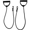 Sandyseptember Fascia di resistenza fitness con tensione regolabile per passo macchina, corda addominale di lunga durata con manici ergonomici per allenamento cardio a casa, nero, lunghezza 80 cm
