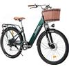 Antgooat bici elettrica donna 26 pollici bicicletta elettrica donna batteria 36V 10Ah autonomia 80km bici elettrica pedalata assistita cambio Shimano 7 velocità freni a disco (Verde)