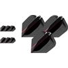 Target Darts Scope PRO Ultra Dart Flights, 9 Pack - No.6 Shape Flights | Professional Dart Accessories, Scope Dart Flight Set, Multipack Flights Set, Black & Red