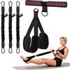 Flintronic Fascia di Resistenza a Pedale, Allenatore Addominale, Sit-Up, 3 Tubi Bande di Resistenza, Corda Elastica di Trazione Multifunzione, per Vita/Bracci/Gambe/Allenamento/Dimagrante