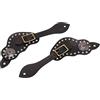 lyrlody Cintura per Sperone in Pelle con Strass e Fibbia 25 Cm Cintura Nera per Sperone da Equitazione per Stivali Cavalieri Equestri Equipaggiamento Protettivo per Esterni