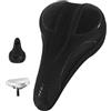 Caswynlife Coprisedile per bicicletta con memory foam e gel di silicone, cuscino ergonomico antiscivolo per bici da strada e mountain bike, cuscino traspirante per pedalare comodamente (nero e blu)