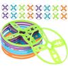 Mikinona Set di 40 Dischi Volanti e Feste in Plastica Colorati Compatibili con Giocattoli Volanti Portatili a Pedale per Giochi all'Aperti per Bambini e Adulti
