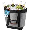 JIZZU Borsa Termica Pieghevole 30L, Borsa Grande Porta-pranzo Isolante per Pranzo | Borsetta Termica Unisex Leggera, Isolamento Efficace Conserva Cibi e Bevande Freschi per Mare, Spiaggia, Viaggio e Campeggio