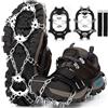PQETBV Ramponcini per Scarponi con 24 Denti Catene in Acciaio Inossidabile, Ramponi con Tacchetti da Ghiaccio Trekking Portatile Escursionismo Campeggio Alpinismo Inverno(L:41-45 Taglie Scarpe)