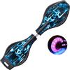 Sumeber Waveboard - Skateboard a torsione per bambini, con ruote luminose, per bambini e ragazzi (teschio blu)