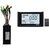 VIRELLO SineWaveController36V48V30A1000W,LCDSW900DisplayKitforE-BikeElectricScooter,BrushlessMotorUARTProtocol,Nero
