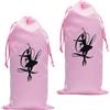 HINTRMENT 2 Pezzi Borsa Porta Scarpe Ballerina in Raso Rosa Coulisse, Organizer Portatile per Scarpe da Ballo, Custodia Pratica per Danza Classica